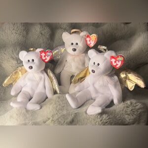 TY Beanie Babies- Bundle of 2 Halo and 1 Halo II Bears Excellent Condition